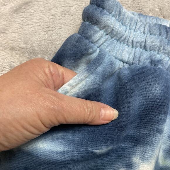 Maui and Sons Surf Co Sweat Shorts Mens L Blue Fleece Tie Dye Drawstring Pockets - Picture 5 of 9